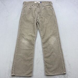 Gap Pants Womens 33x30 Beige Corduroy Boot Cut Y2K Stretch Brown Khaki Zip Fly